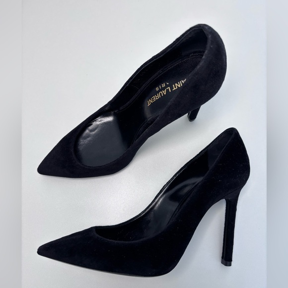 Saint Laurent Zoe Black Velvet Pointed Toe Pumps | Size 36.5 EU / 6.5 US - Picture 13 of 14